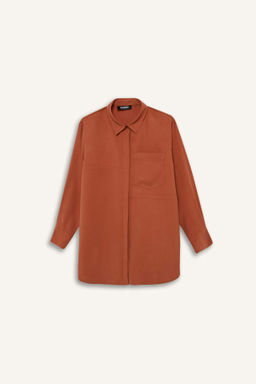 Relax Fit Basic Duz Modal Uzun Kollu Gomlek Tunik - Defacto фото 2