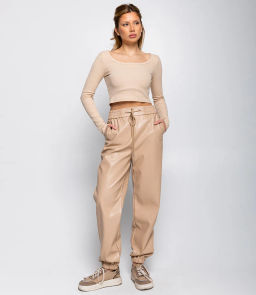 Кроп-Топ #КТ1121 (3), светло-бежевый