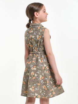Платье UD 7686 хаки цветы - Mini maxi фото 6