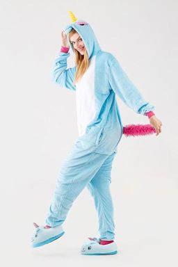 Пижама кигуруми голубой Единорог