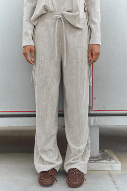 TEXTURED STRAIGHT-LEG TROUSERS - Zara фото 2