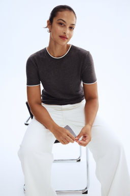 Camiseta en punto fino - H&m фото 7