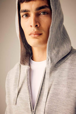 Толстовка на молнии с капюшоном стандартной посадки - Defacto фото 4