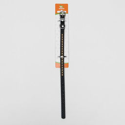 Ошейник рифленый Грани, 33 х 1,2 см, ОШ 23-29, чёрный - Пижон фото 6