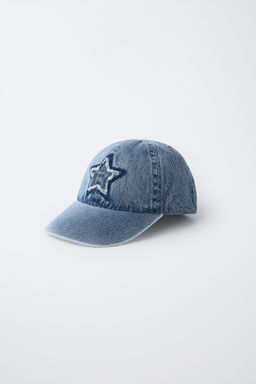 3-14 YEARS/ DENIM CAP WITH EMBROIDERED STAR - Zara фото 3