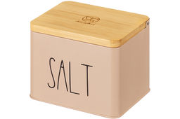 Емкость для хранения 1,5 л 14*11*11 см SALT с деревянной крышкой, бежевая - Elan gallery фото 6