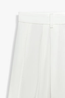 PANTAL?N WIDE LEG PLIEGUES ZW COLLECTION / Blanco - Zara фото 4