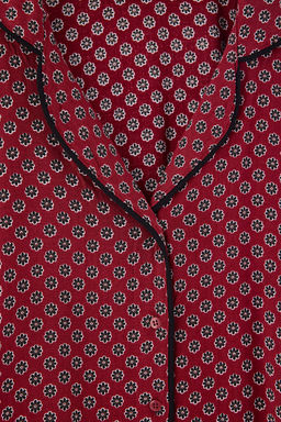 Bordo _i_ekli Biye Detayl_ Dokuma Pijama Tak_m_ THMAW27PT00047