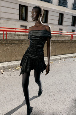 SPARKLY VELVET MINI DRESS - Zara фото 9