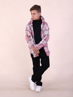 Рубашка Гранж коричневая клетка - Ладошки фото 42