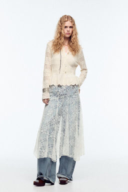 MATCHING POINTELLE KNIT CARDIGAN