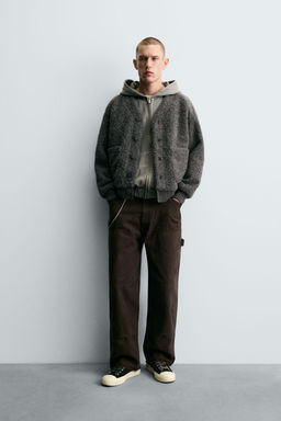 TEXTURED CARDIGAN WITH POCKETS