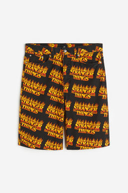 Bermudas estampadas de sarga Loose Fit