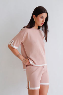 13110 Костюм летний бежевый с контрастной отделкой - Martichelli фото 9