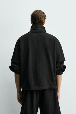 CAMISETA RELAXED FIT ESTRUCTURA / Negro - Zara фото 3