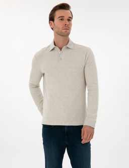 Ta_ Regular Fit Pamuk Kar___ml_ Polo Yaka Sweatshirt