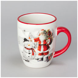 КРУЖКА AGNESS С НОВЫМ ГОДОМ! 11,5*8*10 СМ 300 МЛ (КОР=48ШТ.)