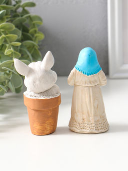 Набор фигурок пасхальных 2 шт. К празднику, девушка 9?4 см, заяц в горшочке 9?5 см