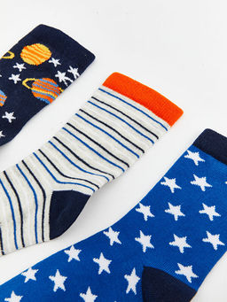 Desenli Erkek ?ocuk Soket ?orap 3l? - Waikiki фото 2