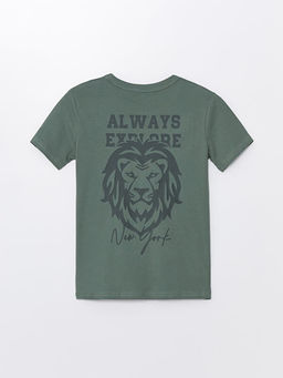 Bisiklet Yaka Bask?l? K?sa Kollu Erkek ?ocuk Ti??rt - Waikiki фото 2