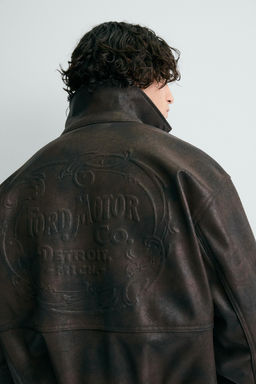 EMBOSSED FAUX LEATHER BOMBER JACKET FORD - Zara фото 15