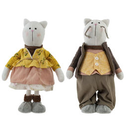 Игрушка набивная "Кот/Кошка", L16 W10 H33 см, 2в.