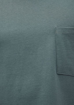 Cep Detayl? Yesil Basic Tisort - Mavi фото 6