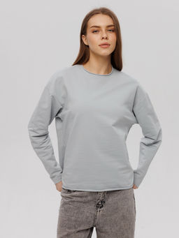 Женский лонгслив из футера 2-х нитки Lingeamo серебристый ВК-25 (61)