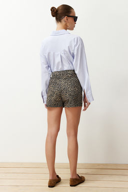 TRENDYOLMILLA Cok Renkli Leopar Desenli Kahverengi Sort TWOSS24SR00134  фото 6