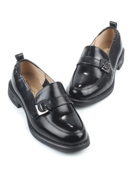 03-PDEB102-3 BLACK Лоферы женские (натуральная кожа)