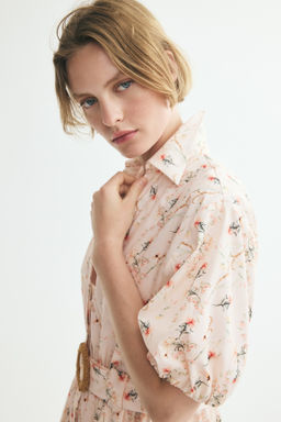 Vestido camisero de algod?n con cintur?n - H&m фото 6