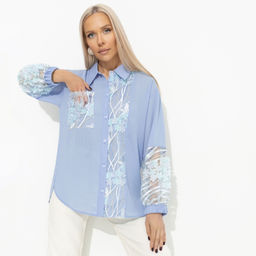 Рубашка комбинированная с вышивкой Смелое решение (fiower)