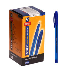 Цена за 50 шт. Ручка шариковая Flair. Star, синий стержень, игольчатый узел 1 мм, на масляной основе, матовый корпус