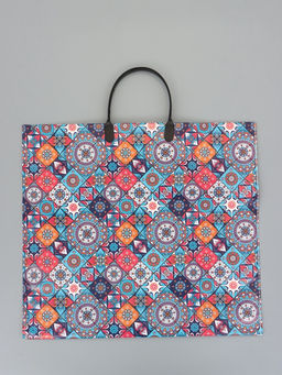 Цена за 10 шт. Пакет "Калейдоскоп", полиэтиленовый с пластиковой ручкой, 38 х 34 + 3 см, 90 мкм