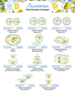 Чайн. пара 2 пр. 300 мл 12,5*9,5*7 см Лимоны на ножке, NEW BONE CHINA - Elan gallery фото 34