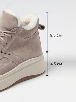 Ботинки 260.windybe. каменный замш/Шерсть