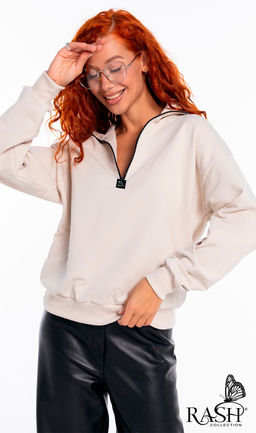 Свитшот на молнии "Аллегро" молочный Цвет:как на фото