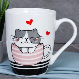 Кружка 380 мл Котики Любовь/ Y-369 /уп 12/72/ - ГалеонТрейд фото 5