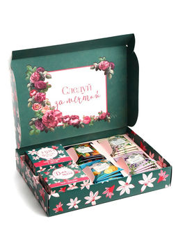 Чай подарочный Расцветай от любви, весовой чай 40 г (2 шт. ? 20 г)., чай в пакетиках 21.6 (12 шт. ? 1.8 г). - Фабрика счастья фото 3