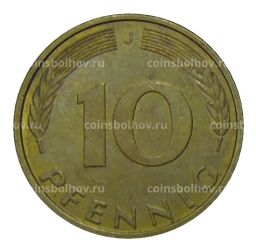 Монета 10 пфеннигов 1993 года J Германия
