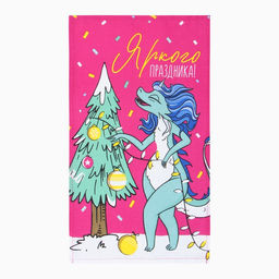 Набор полотенец Доляна Яркого праздника 28х46 см - 6 шт, 100% хл, рогожка 164 г/м2  фото 8