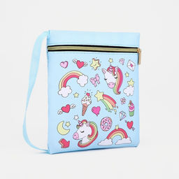 Сумка детская на молнии, цвет голубой