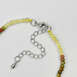 Браслет из Унакита и Лимонного кварца 16 см +