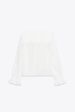 LACE TRIM PETER PAN COLLAR SHIRT - Zara фото 5