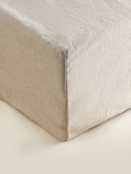 Простыня на резинке евро SL Home Linen collection, 200200+30 см, бежевая, полулён - Sima-land home фото 9