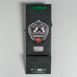 Цена за 3 шт. Пакет подарочный под бутылку, упаковка, 23 Февраля, 36?13?10 см