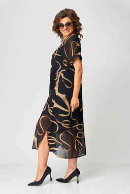 Платье EVA GRANT 7116 черный с принтом