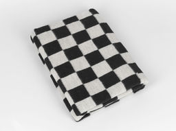 Одеяло байковое 100*140 "Клетка" цв. черный (Россия ВВТ)