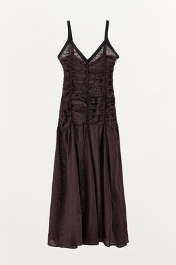 CONTRAST DRAPED LINEN DRESS - Zara фото 3