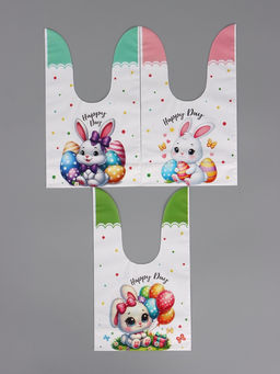 Цена за 50 шт. Пакет полиэтиленовый подарочный с ушками "Зайчата", 13 х 23±1 см